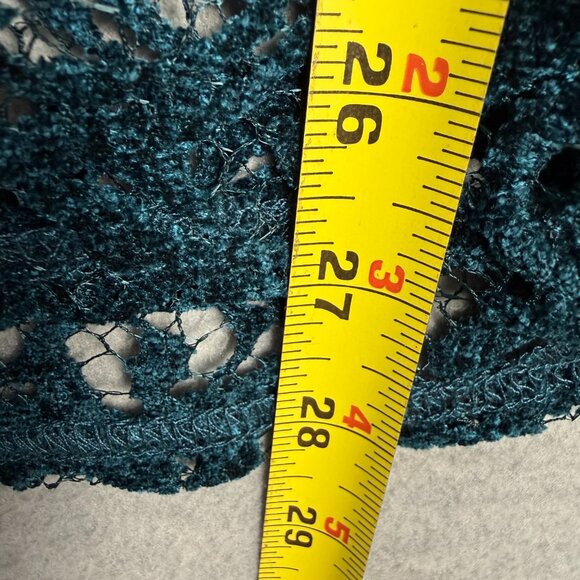 Sundance Large Remarkable Beauty Velvet Lace Overlay Long Sleeve Top Green Boho - Picture 12 of 13